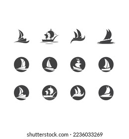 Yacht-Symbol und Symbol-Logo, Vektorvorlage