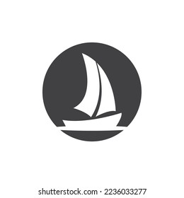 Plantilla vectorial de icono y símbolo de yate