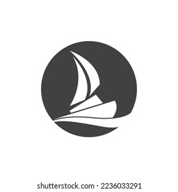 Yacht icon and symbol logo vector template