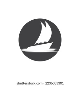 Yacht icon and symbol logo vector template