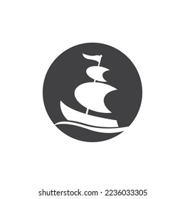 Yacht icon and symbol logo vector template
