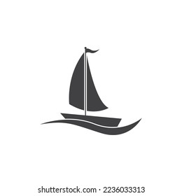 Yacht icon and symbol logo vector template
