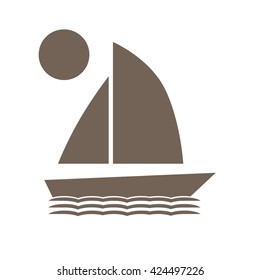 Yacht Icon Vector.