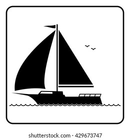 yacht icon. Vector illustration