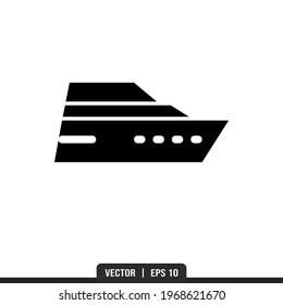Yacht icon vector, illustration logo template in trendy style. Suitable for many purposes.