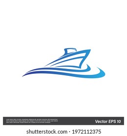 yacht icon vector illustration logo template