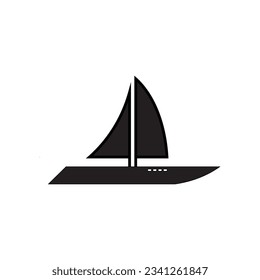 yacht icon vector illustration logo design