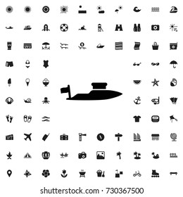 Yacht icon. vector isolated icon for web and mobile on white background.. set of filled summer icons.