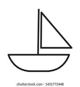 yacht icon vector in simple style template