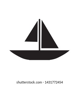 yacht icon vector in simple style template