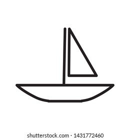 yacht icon vector in simple style template
