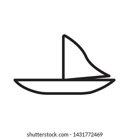yacht icon vector in simple style template