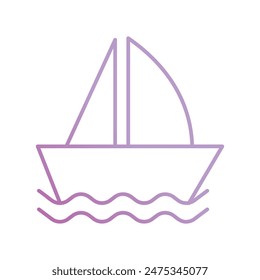 Yacht-Symbol mit weißem Hintergrund Vektorgrafik Stock Illustration