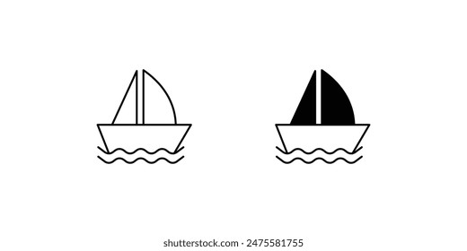 yacht icon with white background vector stock illustration