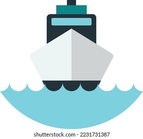 yacht illustration in minimal style isolated on background