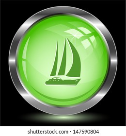 Yacht. Internet button. Vector illustration.
