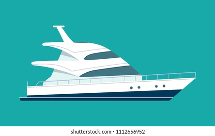 Yacht  isolated. Vector flat style illustration.