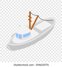 Yacht isometric icon 3d on a transparent background vector illustration