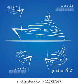 Yacht labels - vector illustrations