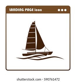 yacht, landing page icon
