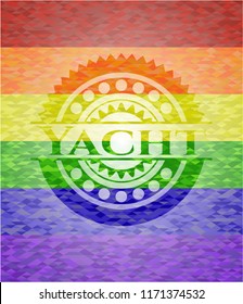 Yacht lgbt colors emblem 