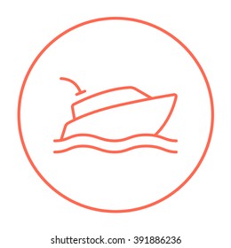 Icono de línea de yate.