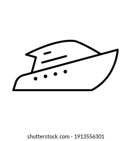 Yacht line icon. Simple outline style for web and app. Cruise, tourism and travel concept. Vector illustration on white background. EPS 10