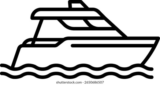 Ilustração do vetor do ícone da linha do iate