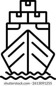 Yacht Line Vector Icon Design