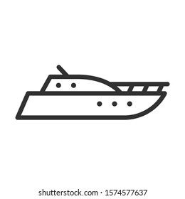 Yacht, linear icon. Editable stroke
