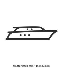 Yacht, linear icon. Editable stroke