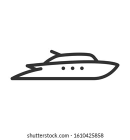 Yacht, linear icon. Editable stroke