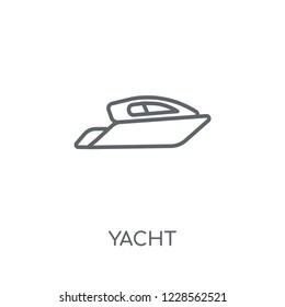 Yacht linear icon. Modern outline Yacht logo concept on white background from Transportation collection. Suitable for use on web apps, mobile apps and print media.