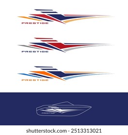 yacht livery sticker design vector.