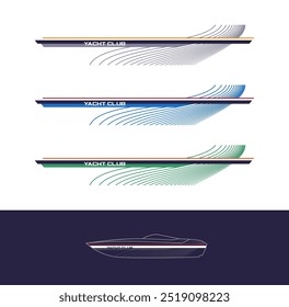 yacht livery sticker design vector.