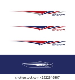 yacht livery sticker design vector.