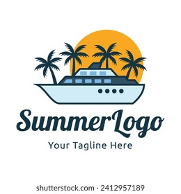 yacht logo abstract vector template. Boat Logo Design Template Vector Graphic Branding Element.