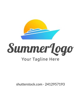 yacht logo abstract vector template. Boat Logo Design Template Vector Graphic Branding Element.
