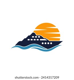 yacht logo abstract vector template. Boat Logo Design Template Vector Graphic Branding Element.