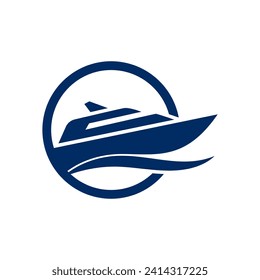 yacht logo abstract vector template. Boat Logo Design Template Vector Graphic Branding Element.