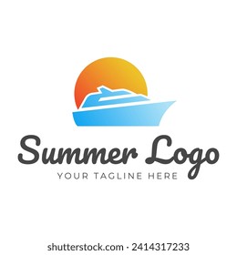 yacht logo abstract vector template. Boat Logo Design Template Vector Graphic Branding Element.