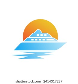 yacht logo abstract vector template. Boat Logo Design Template Vector Graphic Branding Element.