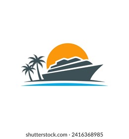 yacht logo abstract vector template. Boat Logo Design Template Vector Graphic Branding Element.