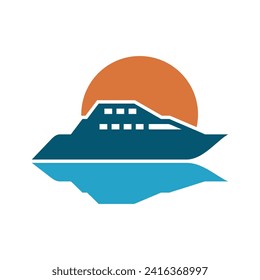yacht logo abstract vector template. Boat Logo Design Template Vector Graphic Branding Element.