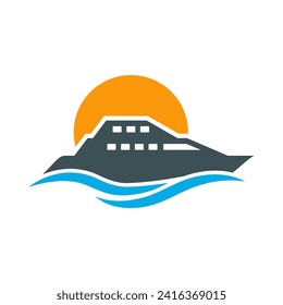 Yacht Logo abstrakte Vektorvorlage. Design des Boat-Logos Vorlage für Vektorgrafik-Branding-Element.