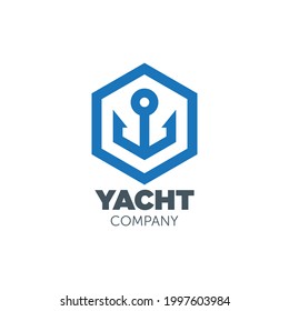 yacht logo design with geometry