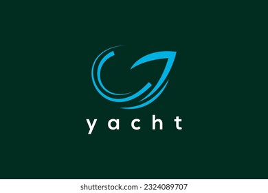 Yacht logo design vector template