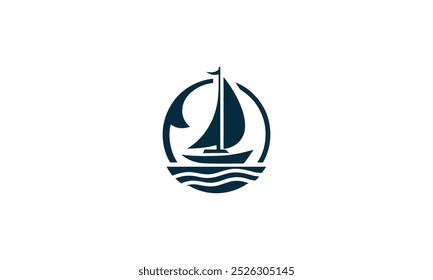 Iate logotipo projeto vetor modelo iate vetor ilustração logotipo projeto, ícone de vela, Mar Oceano Vela Aventura Viagem Transporte Projeto logotipo