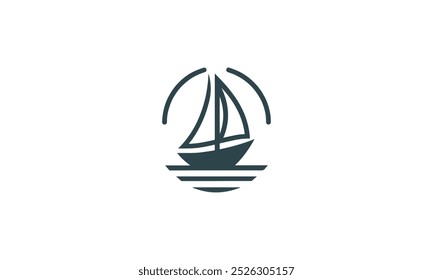 Iate logotipo projeto vetor modelo iate vetor ilustração logotipo projeto, ícone de vela, Mar Oceano Vela Aventura Viagem Transporte Projeto logotipo