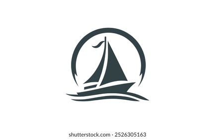 Iate logotipo projeto vetor modelo iate vetor ilustração logotipo projeto, ícone de vela, Mar Oceano Vela Aventura Viagem Transporte Projeto logotipo